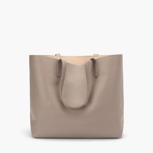 Cuyana structured tote and organizational insert in Stone and Blush